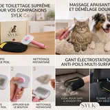 Dog & Cat Grooming Kit, Reusable Deshedding Glove + Self-Cleaning Grooming Brush, Pink, photo 8
