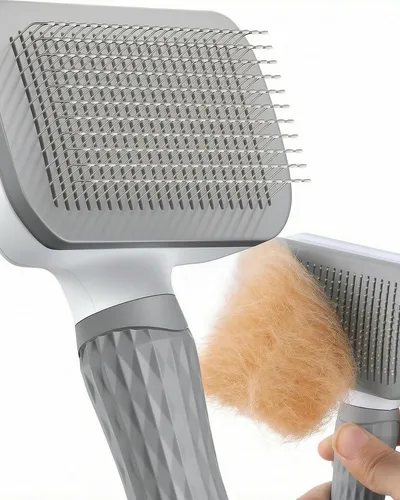 Gray Dog & Cat Grooming Brush