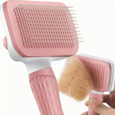 SYLK Co Self-Cleaning Slicker Brush for Dogs and Cats Pink.