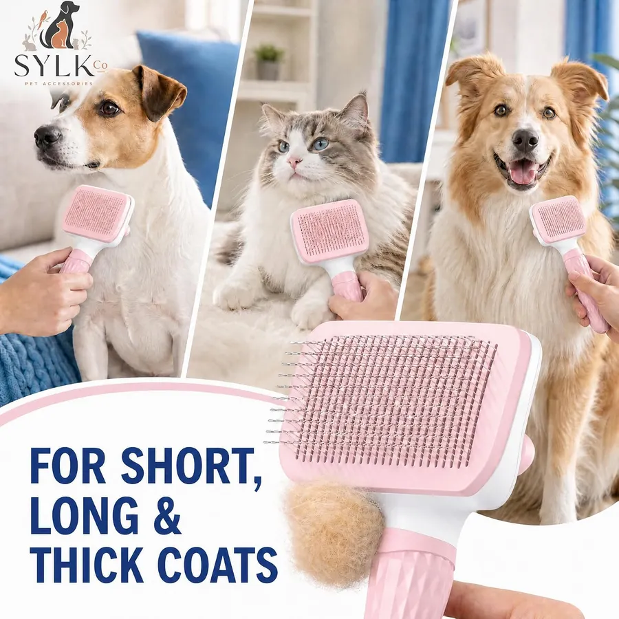 Pink Dog & Cat Grooming Brush, photo 2
