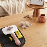 Dog & Cat Grooming Kit, Reusable Deshedding Glove + Self-Cleaning Grooming Brush, Pink, photo 5