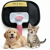 Dog & Cat Grooming Kit, Reusable Deshedding Glove + Self-Cleaning Grooming Brush, Pink, photo 4