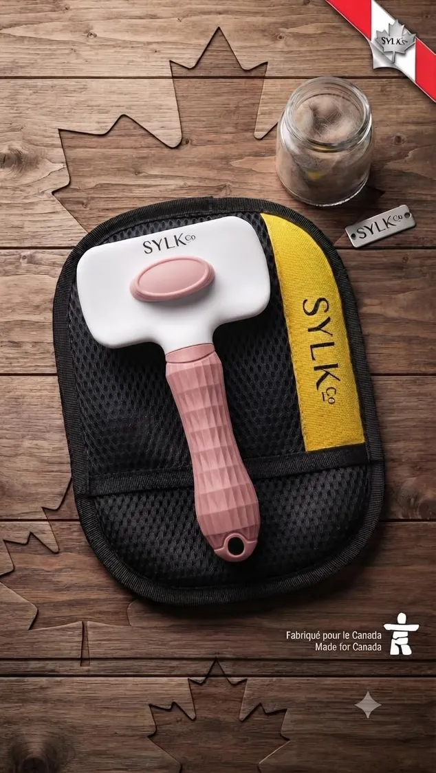 Dog & Cat Grooming Kit, Reusable Deshedding Glove + Self-Cleaning Grooming Brush, Pink, photo 6